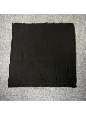 Small Black Scarf with Fringe Soft